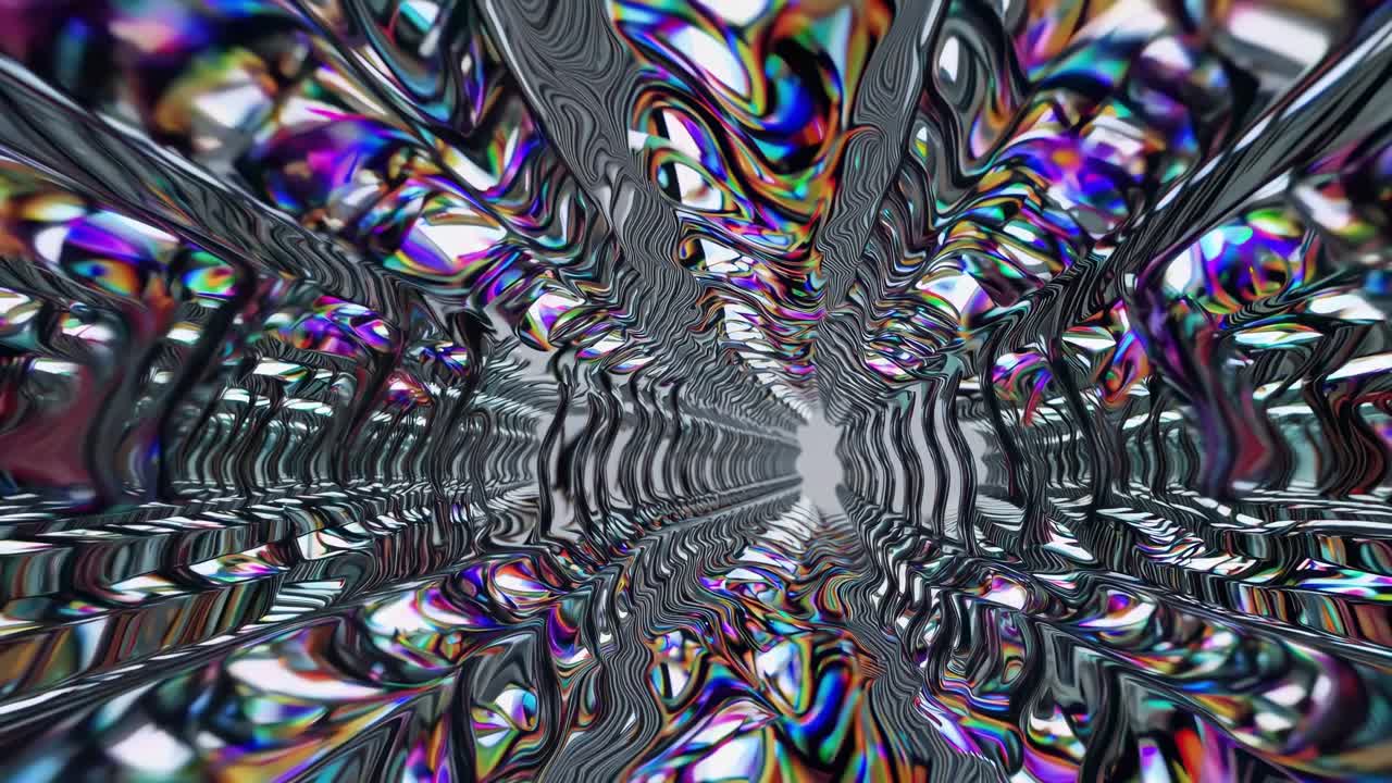 Abstract Iridescent Metallic Tunnel