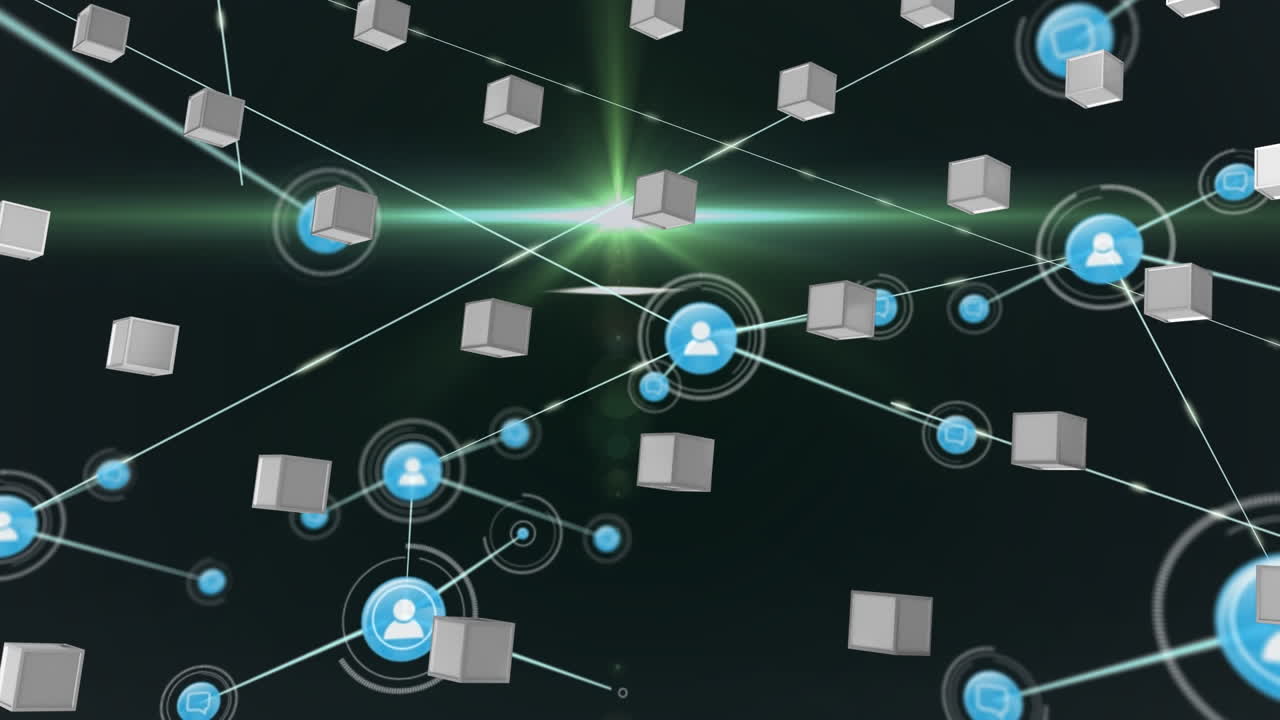 Animation of network of connections over shapes