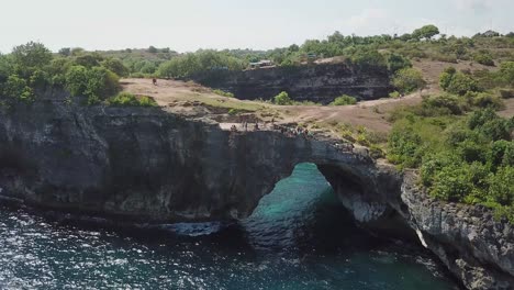 bali, indonesia, aerial view of broken beach in nusa penida island