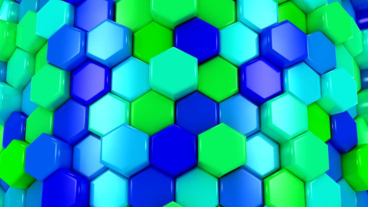 hexágonos animados de colores
