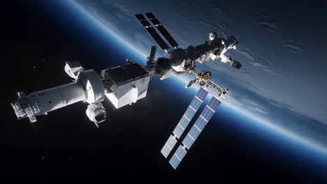 estación espacial internacional en órbita por encima de la tierra