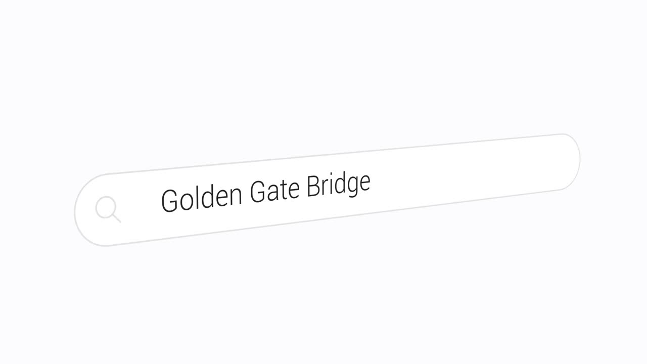 Indtastning af Golden Gate Broen på søgemaskinen