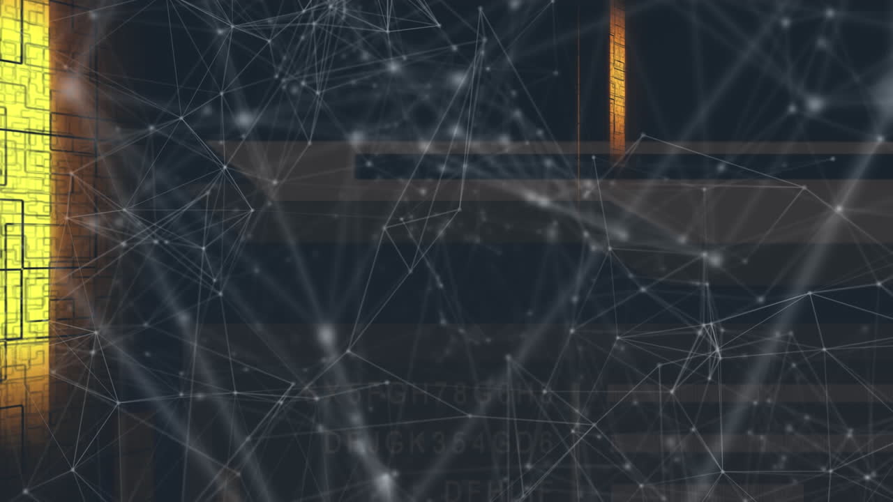 Animation of digital lines connecting against black background