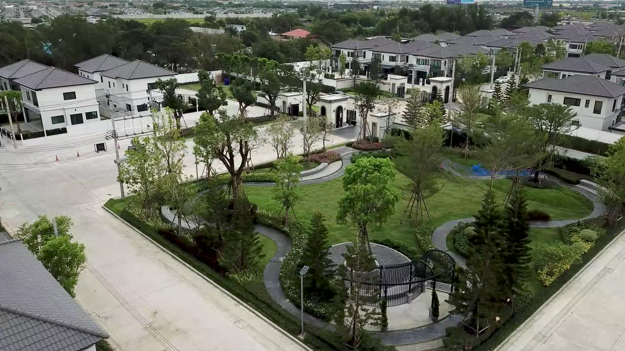 Aerial Footage of White and Gray Modern Comtemporary House