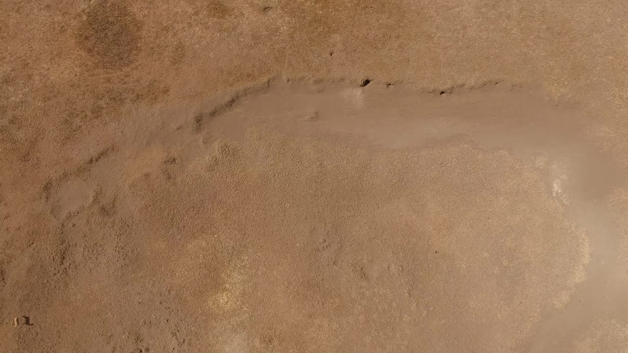 Deserted land in Serengeti National Park in Tanzania, view from above