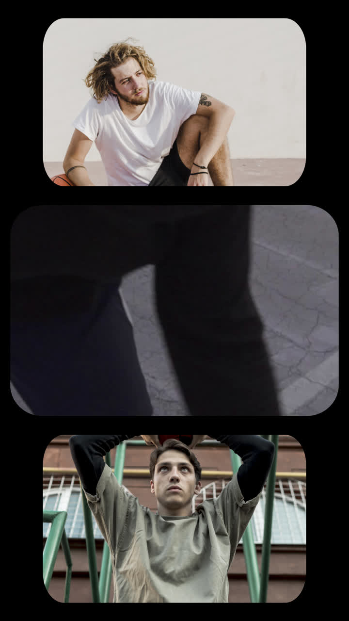 hombre jugando al baloncesto en una cancha al aire libre