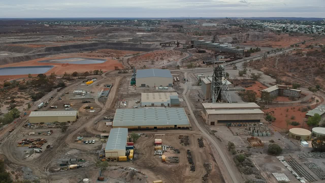 Overhead view of mine site workshops in Broken Hill Australia