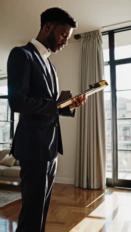 businessman inspecting a property