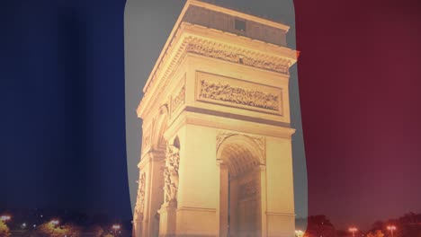 Animation-of-flag-of-france-over-triumphal-arch