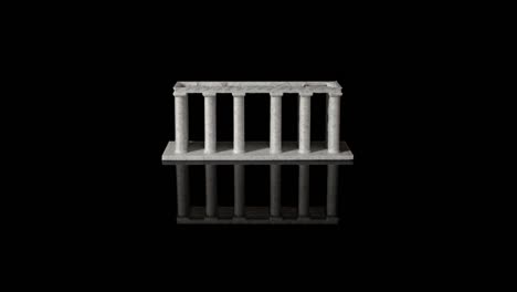 impresión 3d de la puerta de brandeburgo con lapso de tiempo en fondo negro puro
