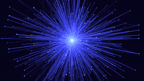 explosive blue burst of light with powerful energy lines