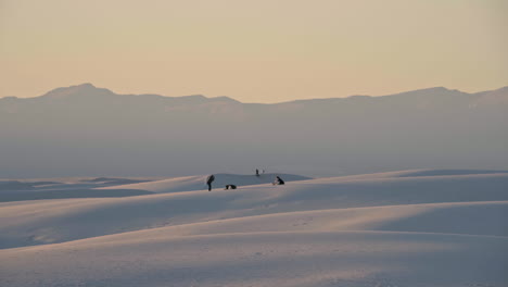 Los-Visitantes-Del-Parque-Nacional-De-Arenas-Blancas-En-Nuevo-México-Se-Relajan-En-Las-Dunas-De-Arena,-4k