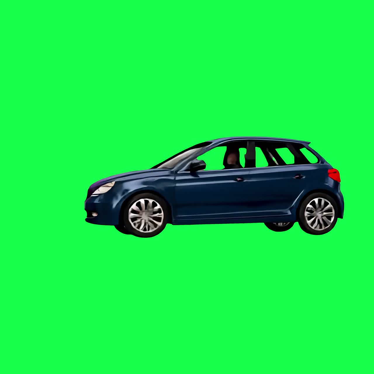 Blue car animation, transparent 4K video, green screen | Premium Stock ...