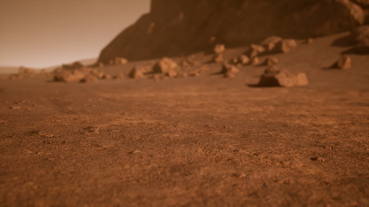 Fantastico paesaggio marziano in tonalità arancioni arrugginite