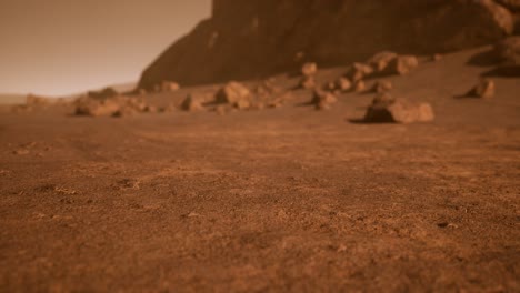 fantastic martian landscape in rusty orange shades