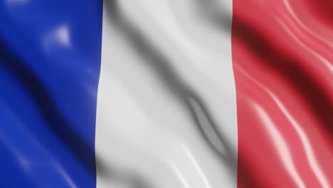 3d render waving flag of france country. national flag in wind background. 4k realistic seamless loop animated video clip