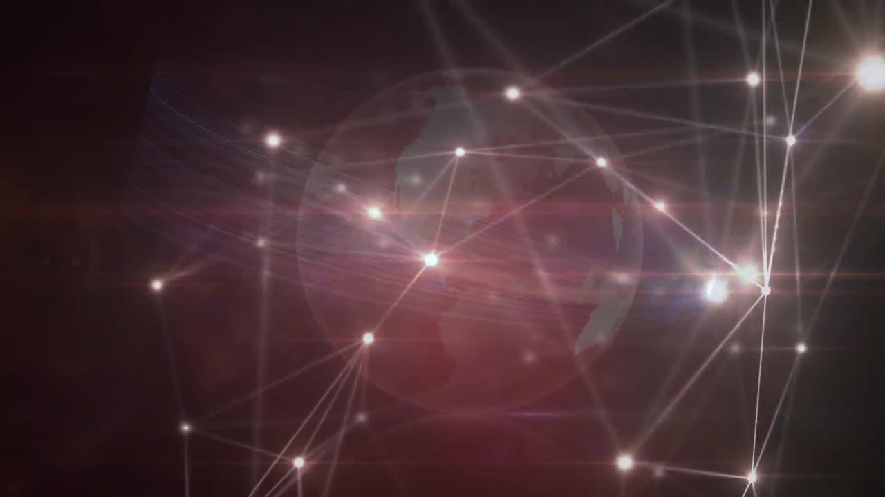 animación del globo con una red de conexiones con puntos brillantes