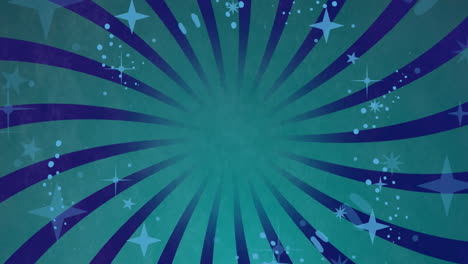 animación de estrellas sobre rayas sobre fondo verde