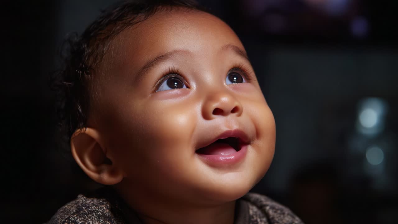 Adorable Baby with Bright Eyes and Cheerful Smile, Captured in Two Frames with Glowing Skin and Innocent Expression, Evoking Pure Joy and Delight in a Heartwarming Moment of Innocence and Happiness