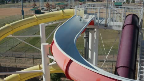 Aerial-views-of-a-water-park-that-is-closed-for-the-winter-season-in-Colorado