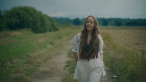 Woman-Walking-Outdoors