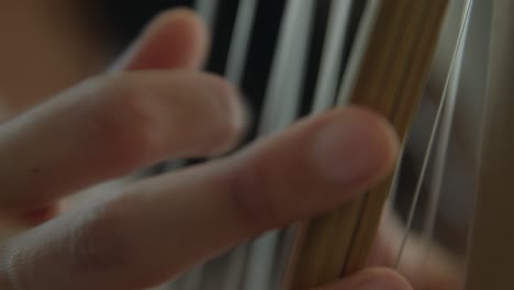 ultra-close-up-shot-of-a-girl-hands-playing-Kora-strings-percussion-African-harp,-close-ups-shot