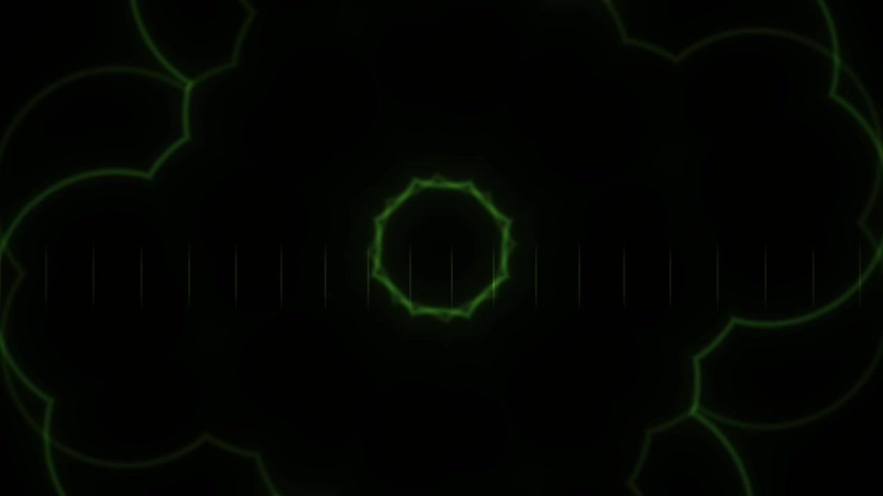 Abstract Green Neon Geometric Pattern with Pulsing Lines