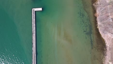 sunnyside park and lake ontario from the beach at sir casimir gzowski park in toronto, canada. aerial topdown shot