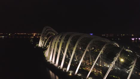 gardens by the bay at night - flower dome aerial view
