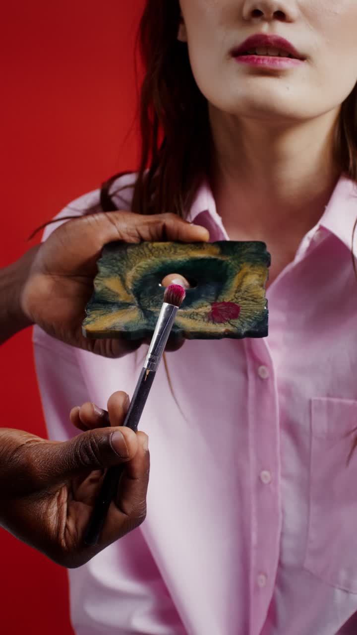 sesión de aplicación de maquillaje