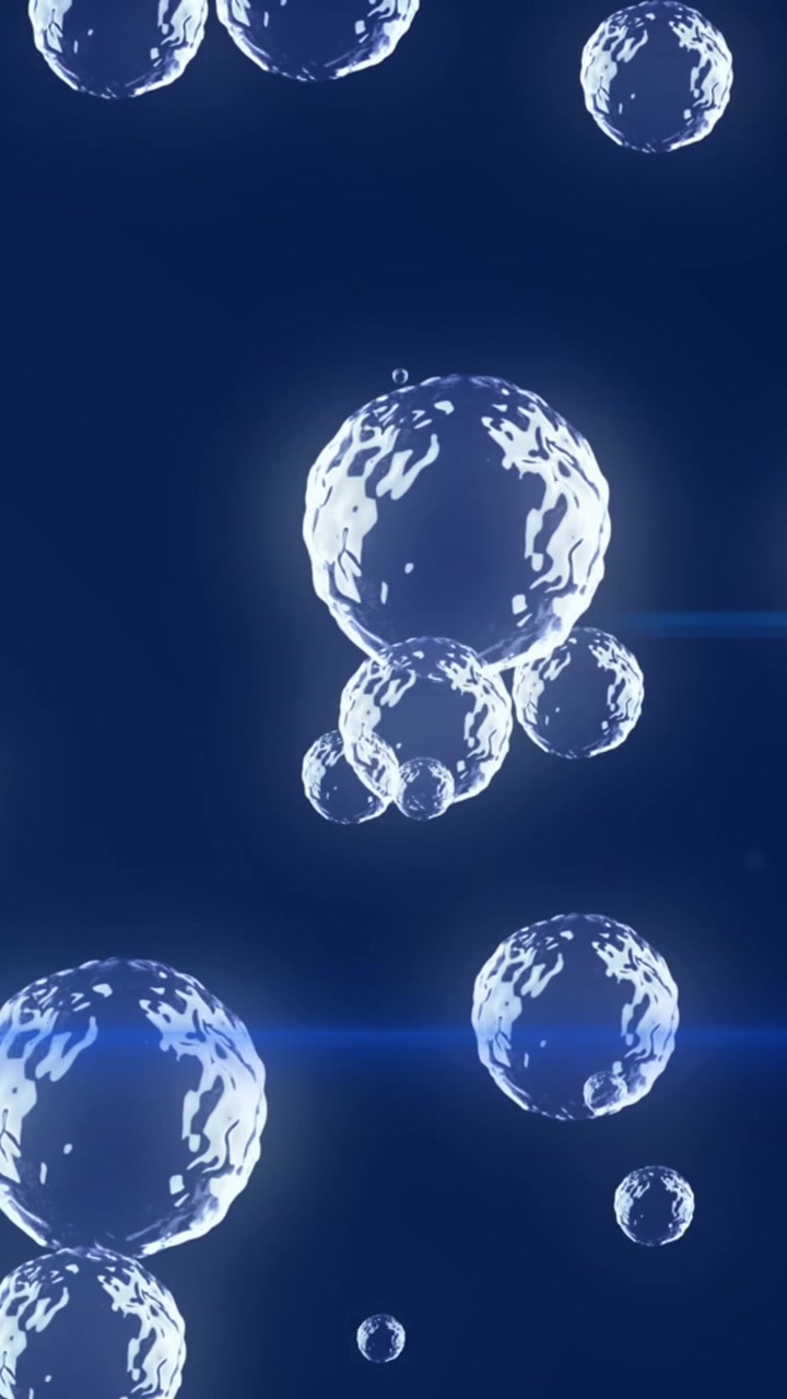 Animation von infizierten Blutzellen mit Lens Flares auf schwarzem Hintergrund