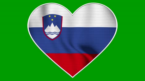 Slovenia Heart Love Flag Loop - Realistic 4K flag waving in the wind
