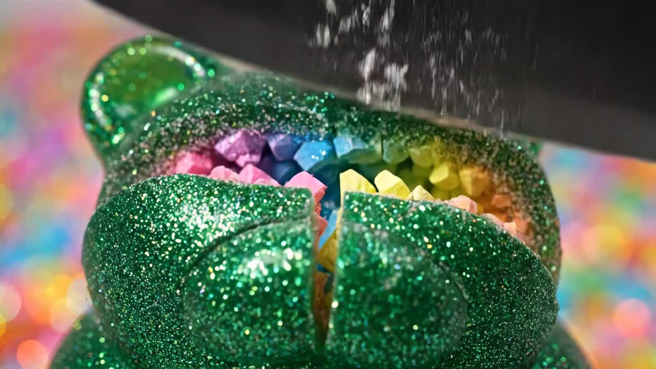 Glitter Frog Geode Cutting