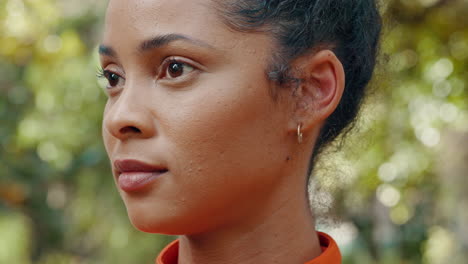 Wireless-earphones-and-music-of-woman-running