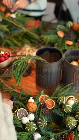 making christmas wreaths