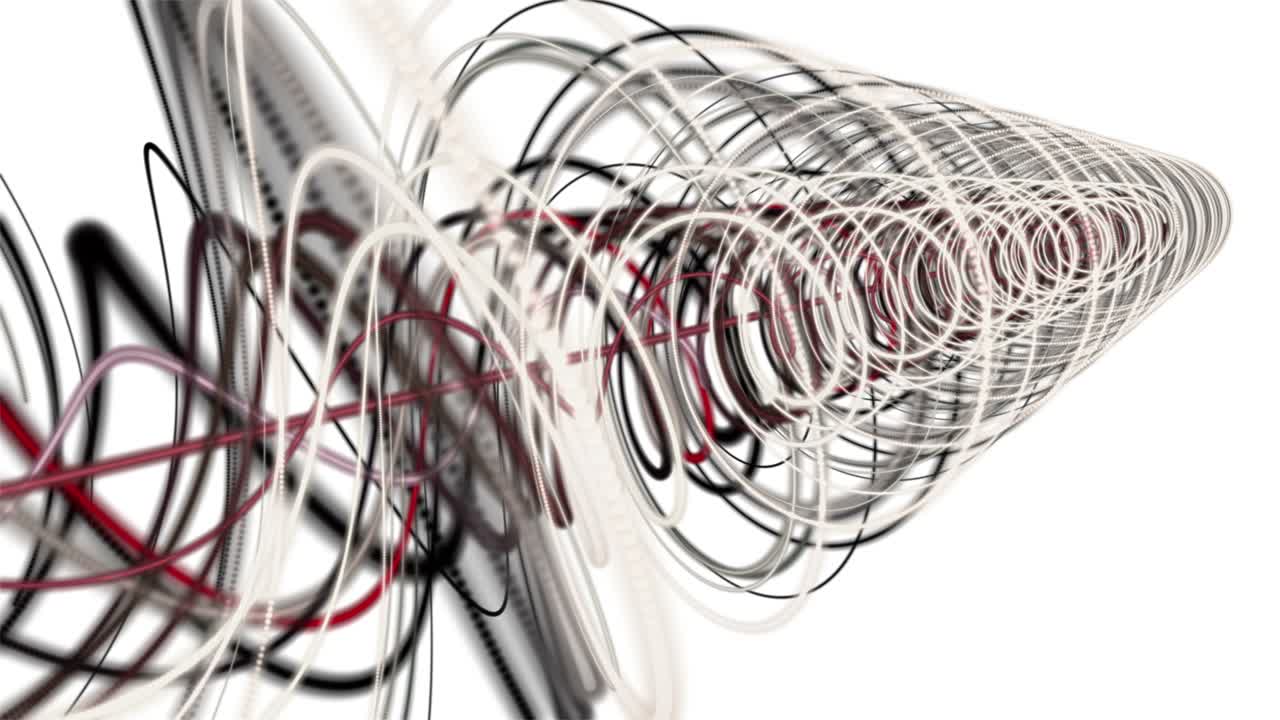 느린 동작에서 줄무 파동 객체와 환상적인 애니메이션, 4096x2304 루프 4k