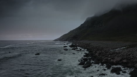 storm over lofoten islands in norway