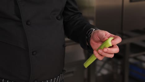 chef preparing celery