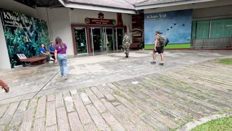 visitors engage with exhibits and information displays