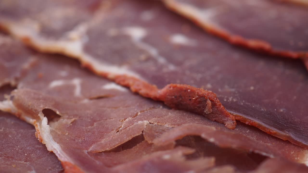 Close-up of Thinly Sliced Pastırma