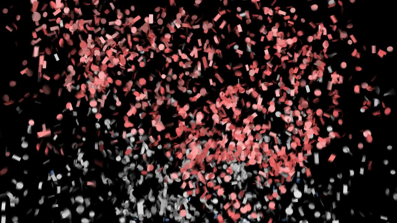 explosión patriótica de confeti con los colores de la bandera estadounidense.