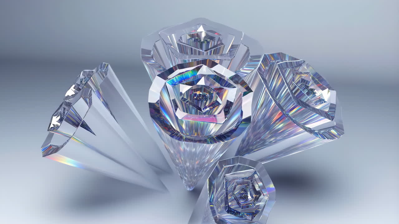 Abstract Crystalline Structures with Light Refraction