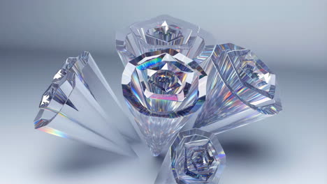 abstract crystalline structures with light refraction