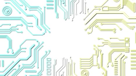 Animation-of-flickering-computer-processor-integrated-circuit-board-on-white-background.