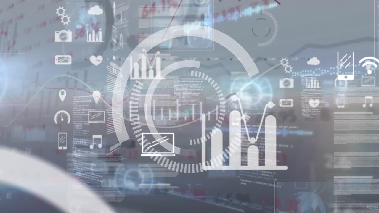 Animation of scope scanning, statistics recording and data processing