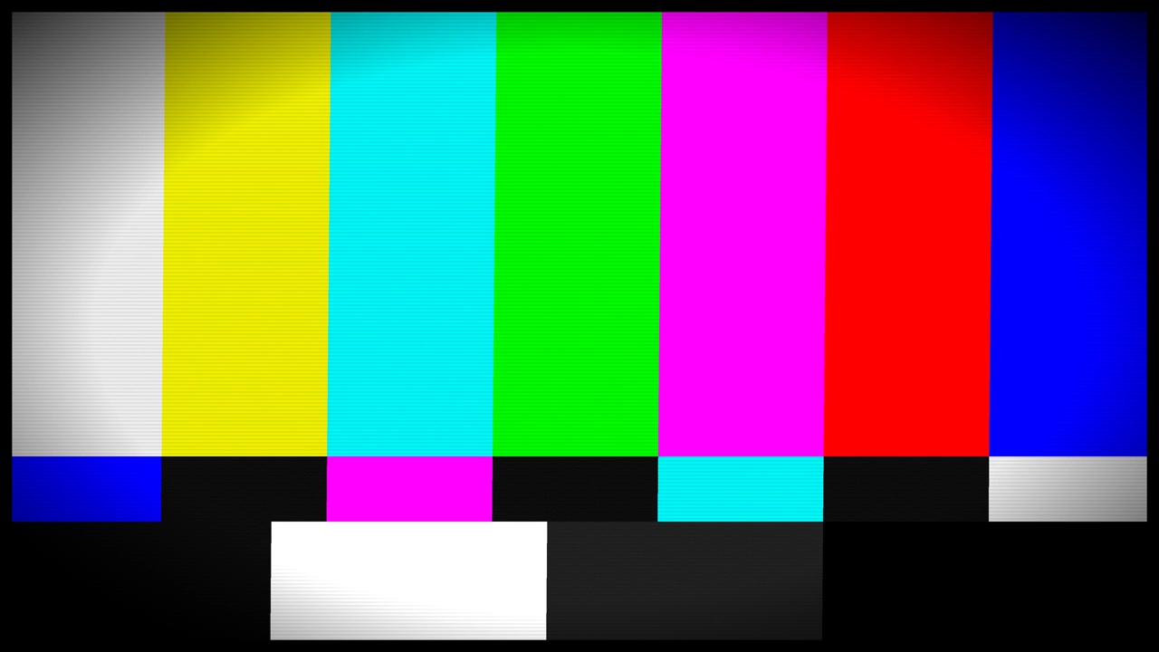 SMPTE Color Bars Test Pattern with Glitch Effects