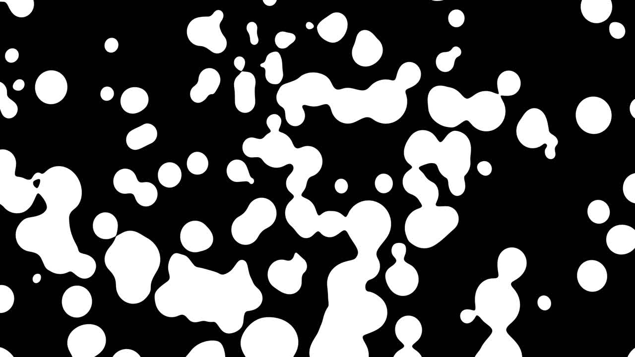 Abstract Circle Particles Falling Like Rain Before Morphing into Paint Liquid as they Fall with Black Background