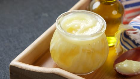 ghee in a glass jar