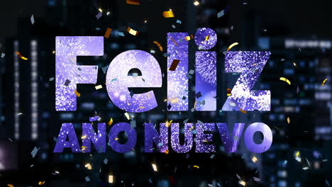 Animation-of-feliz-ano-nuevo-text-and-confetti-on-black-background