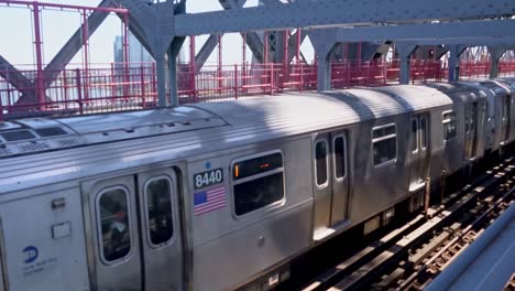 subway train crossing the east river